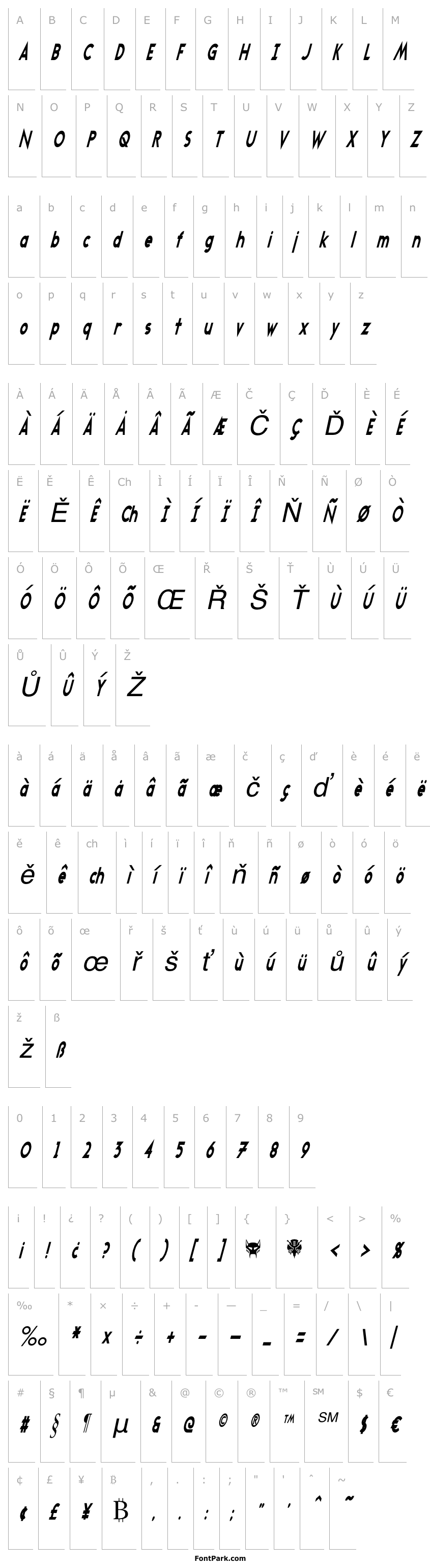 Overview Transmetals Condensed Italic