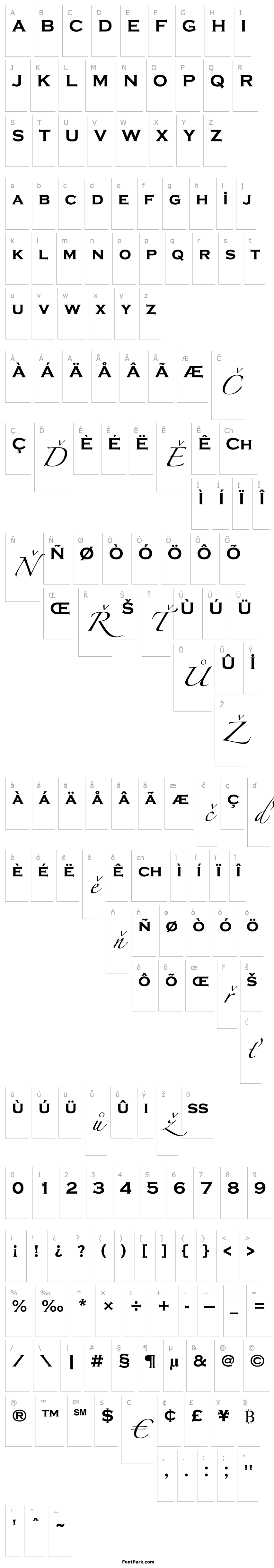 Overview TRCopperplate Gothic Bold