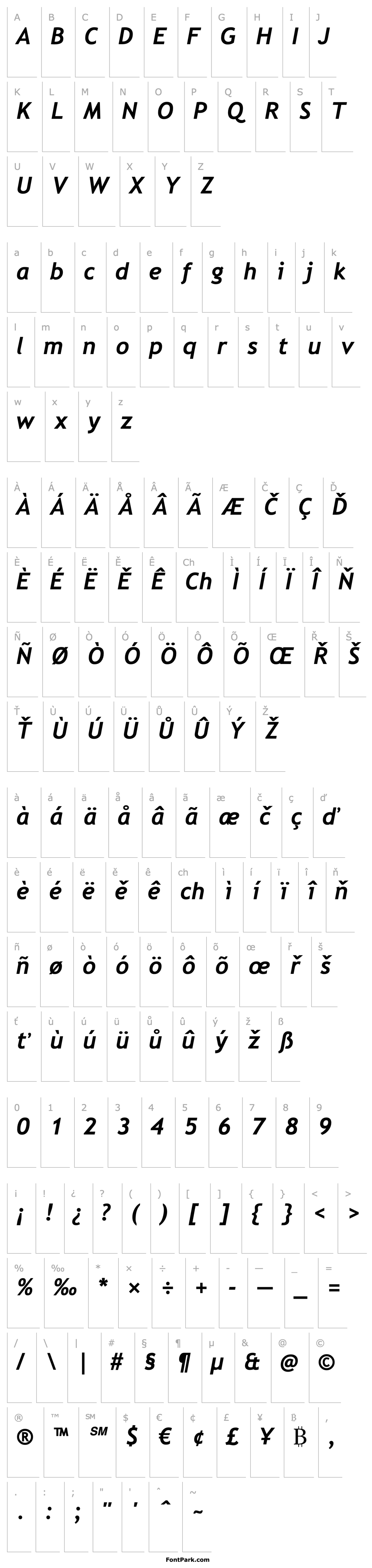 Overview Trebuchet MS Bold Italic