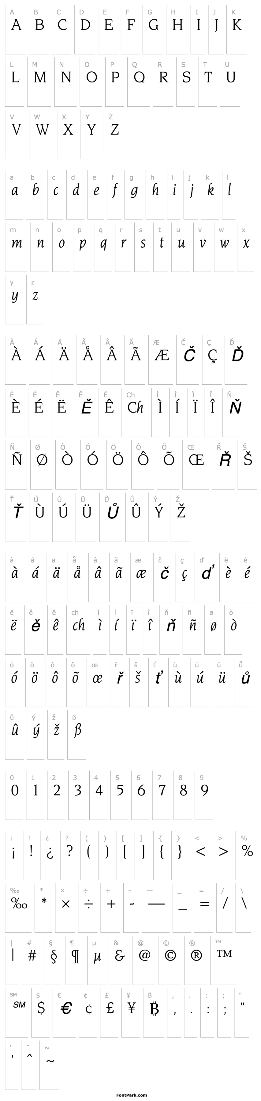 Přehled TridentSSK Italic