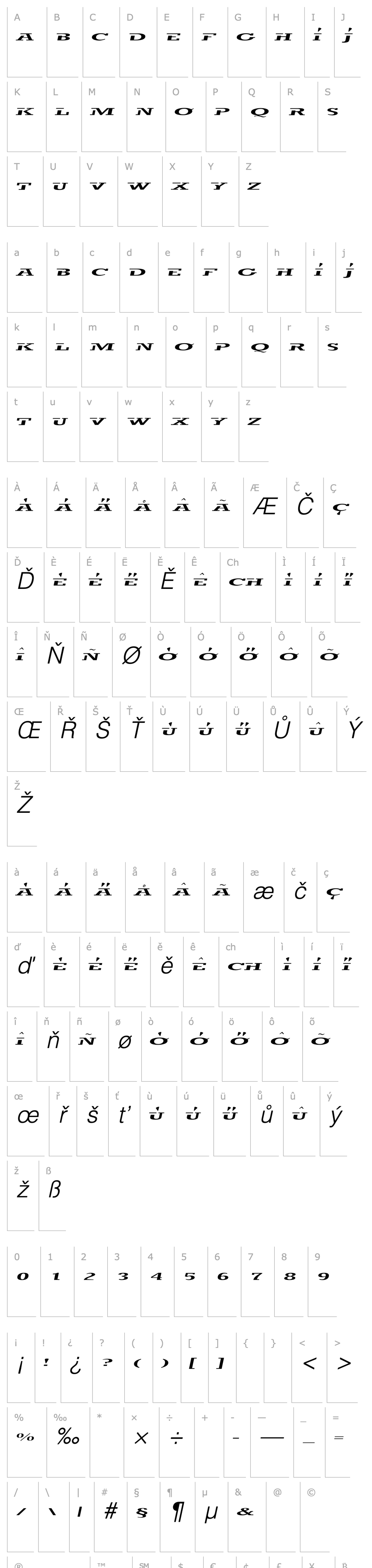 Přehled trigan ThinItalic