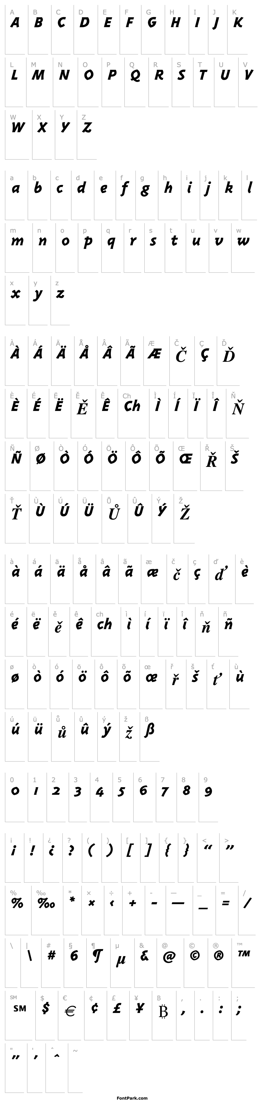 Přehled Triplex-ExtraBold Italic