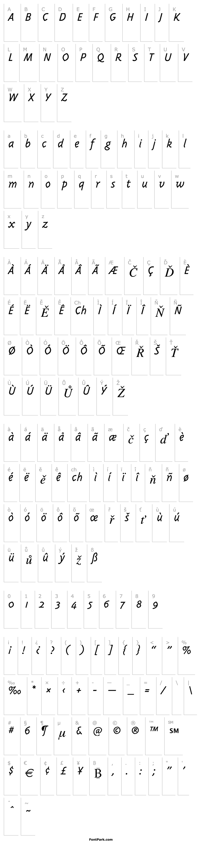 Přehled Triplex-Light Italic