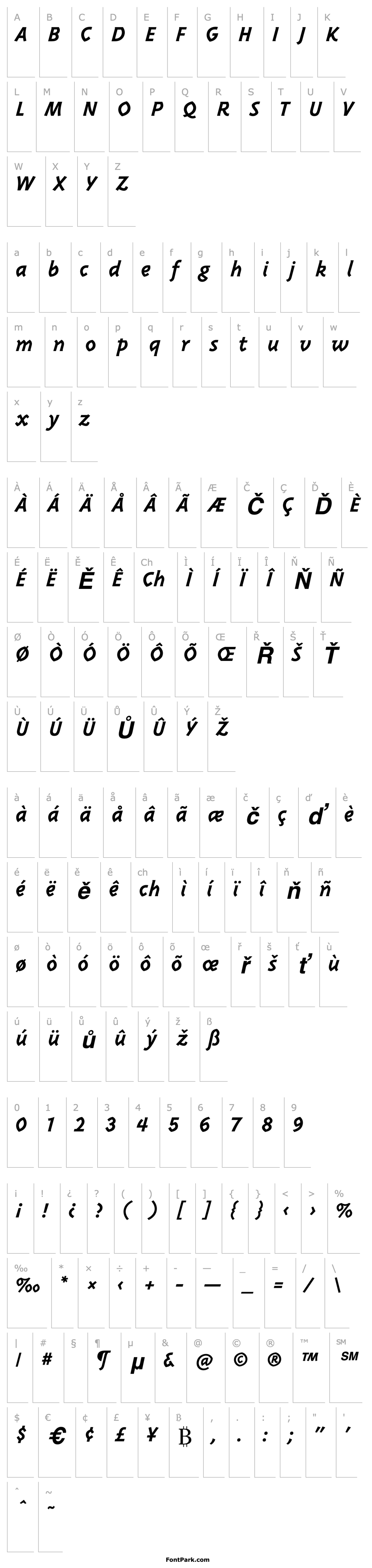 Přehled TriplexItalicBoldLining