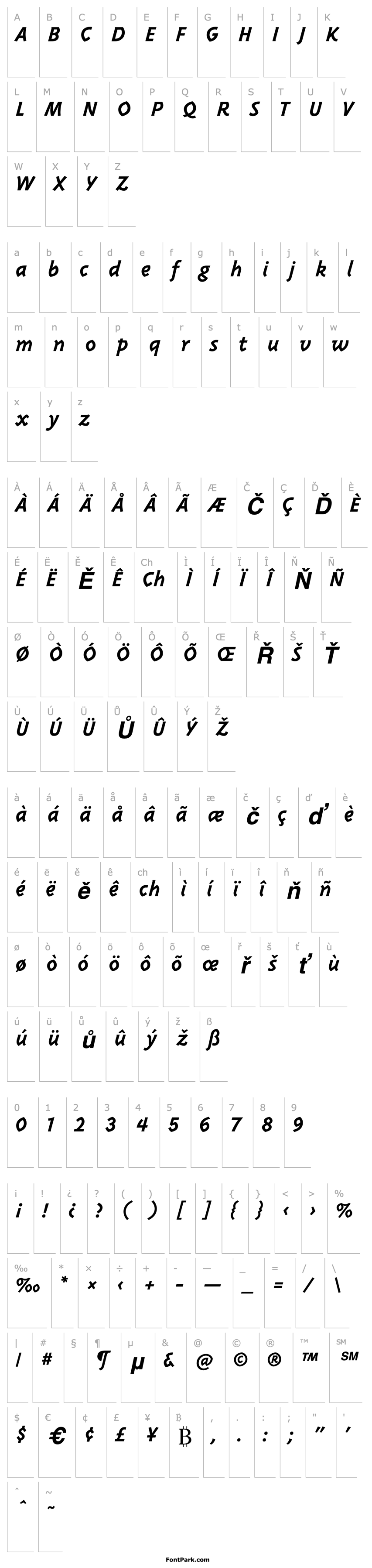 Overview TriplexItalicBoldLining Bold Italic