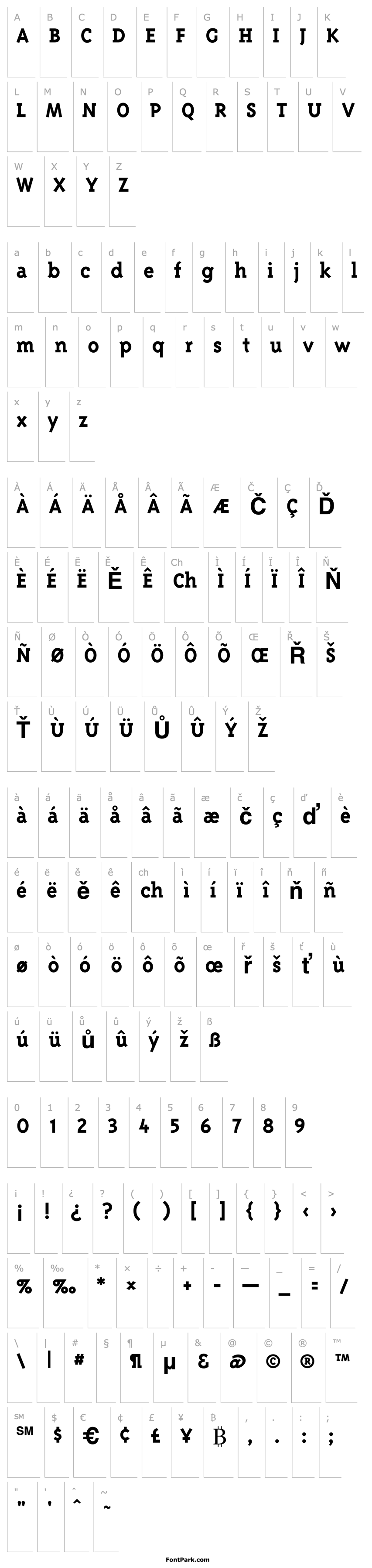 Přehled TriplexSerifBoldLining