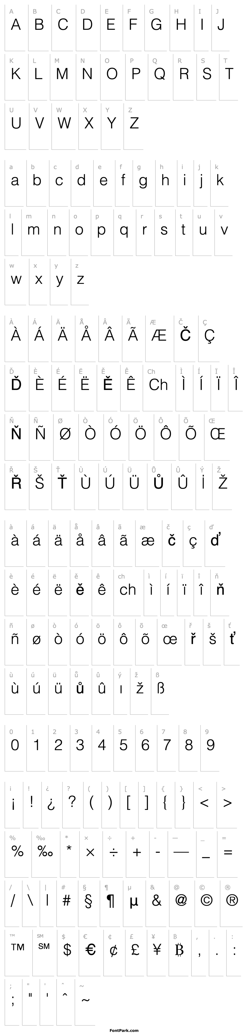 Overview TrSah HelvLight Regular