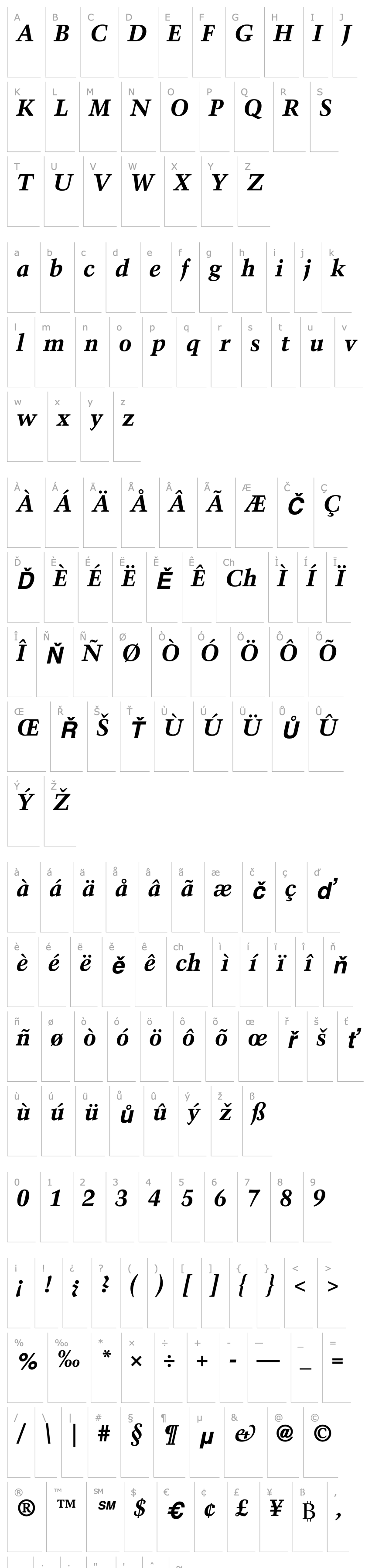 Overview Trump Mediaeval Bold Italic