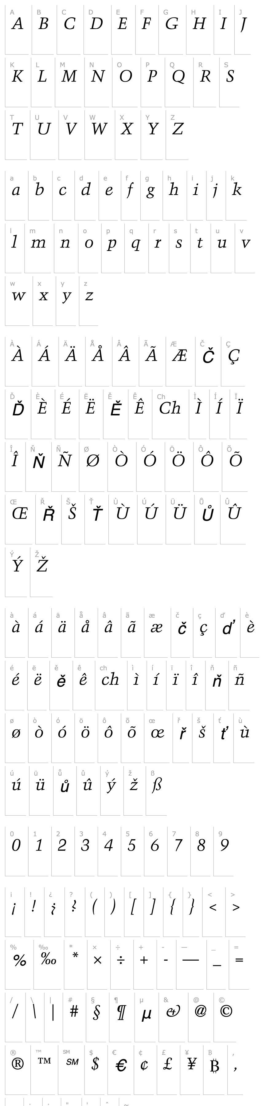 Overview Trump Mediaeval Italic