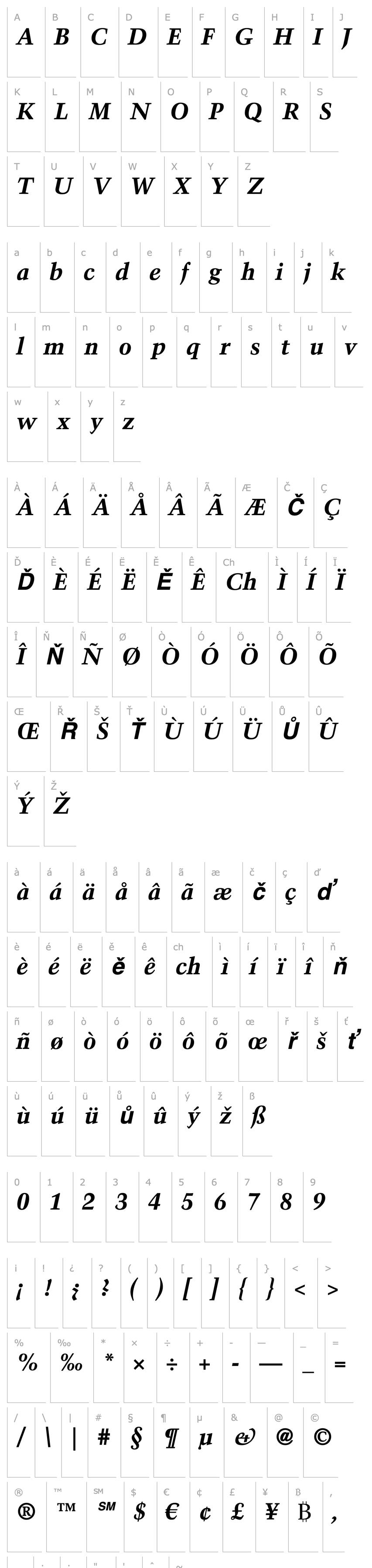 Overview Trump Mediaeval LT Bold Italic