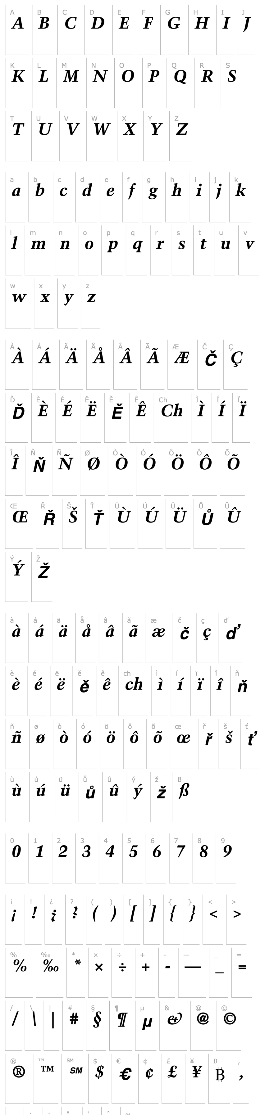 Overview TrumpMediaeval-Bold Italic