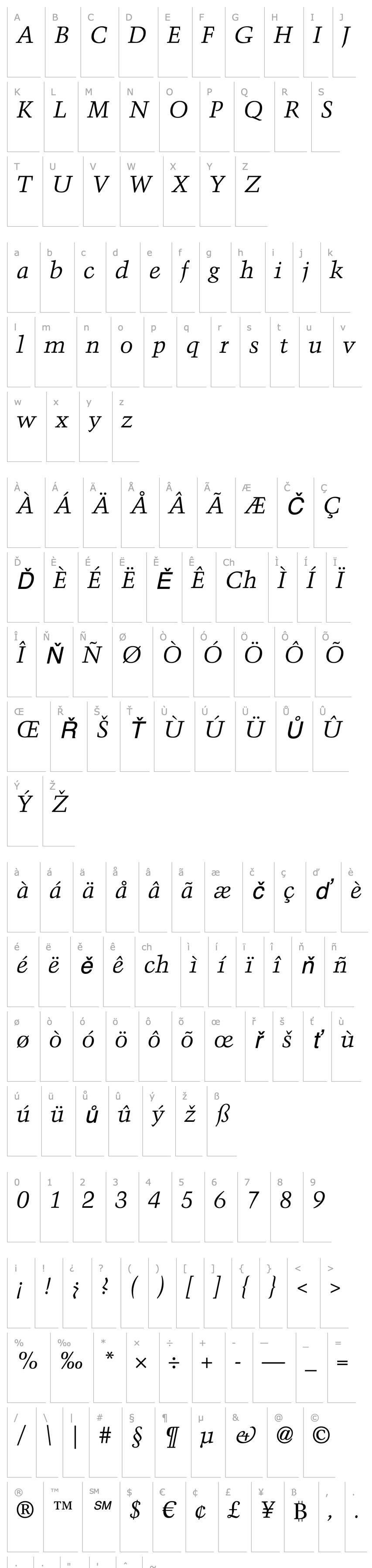 Overview TrumpMediaevalLTStd-Italic