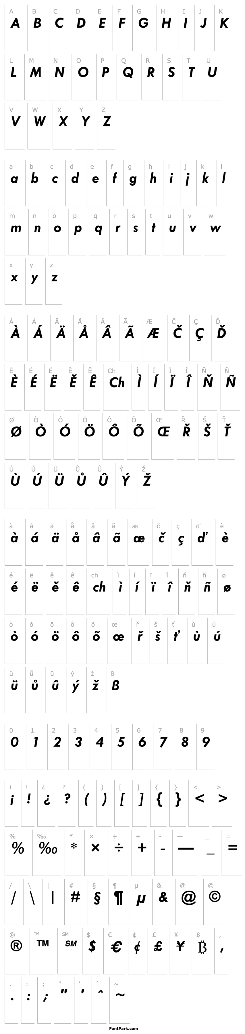 Overview Tw Cen MT Bold Italic