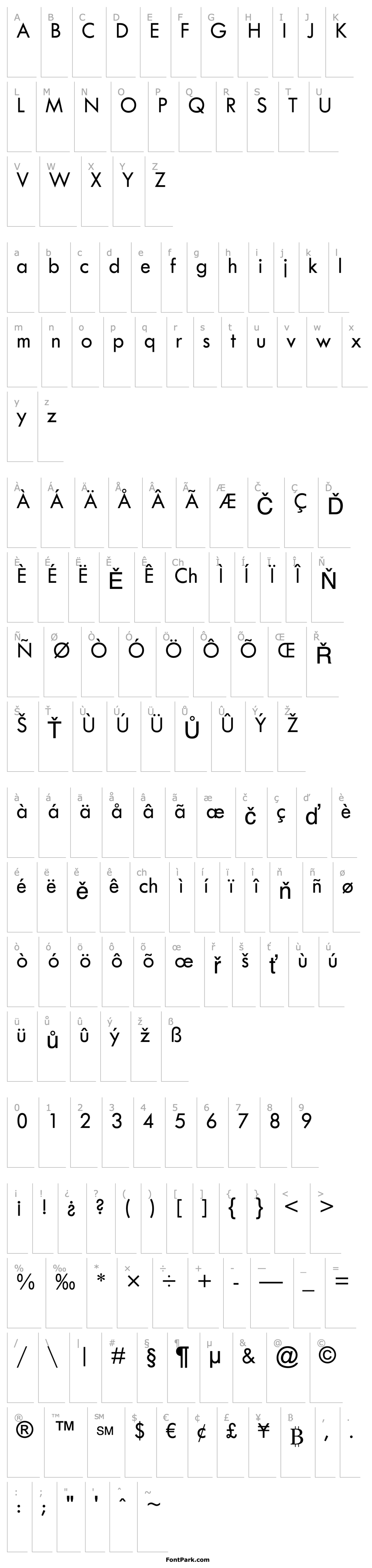 Přehled TwCenMTStd-SemiMedium