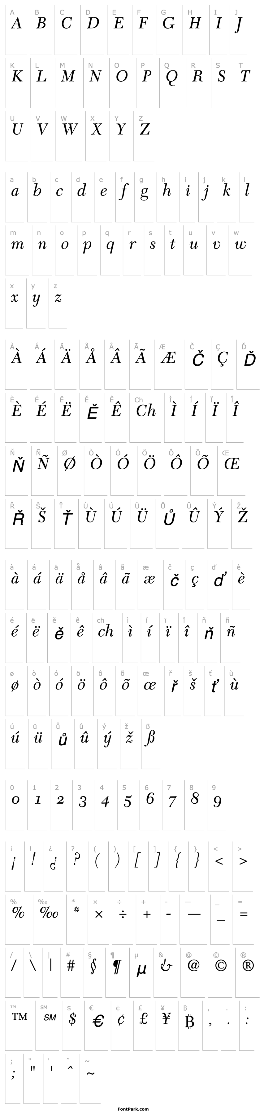 Overview Tycoon OldStyle SSi Italic Old Style Figures