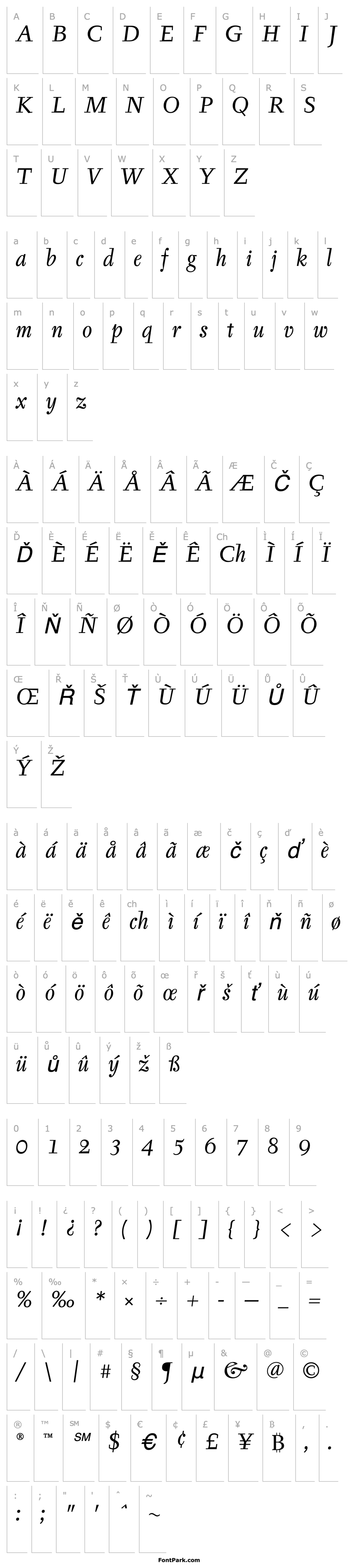 Overview TyfaITC-BookItalic