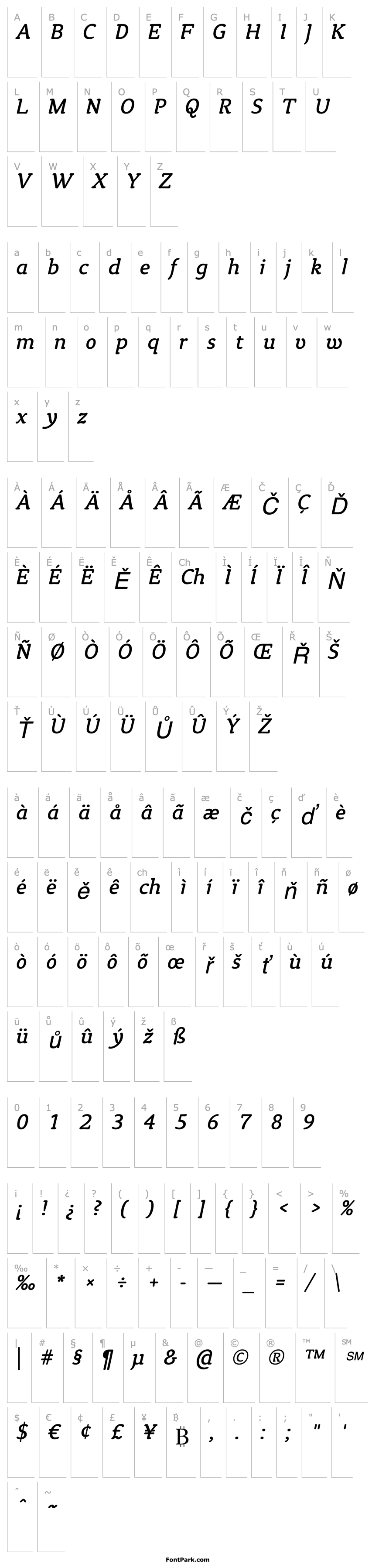 Overview TykeITCStd-BookItalic