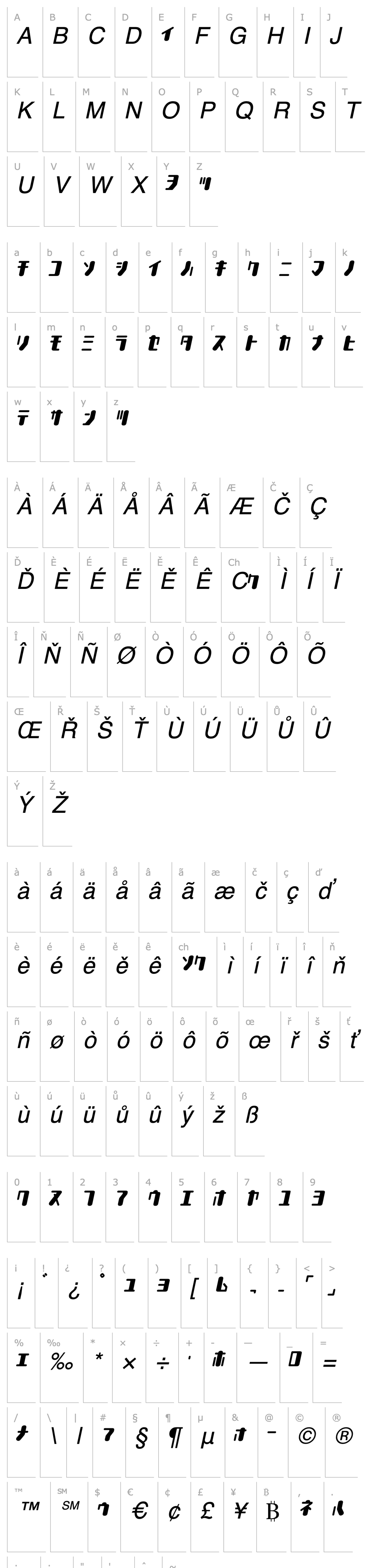 Přehled TYPEOUT2097 KAT Italic