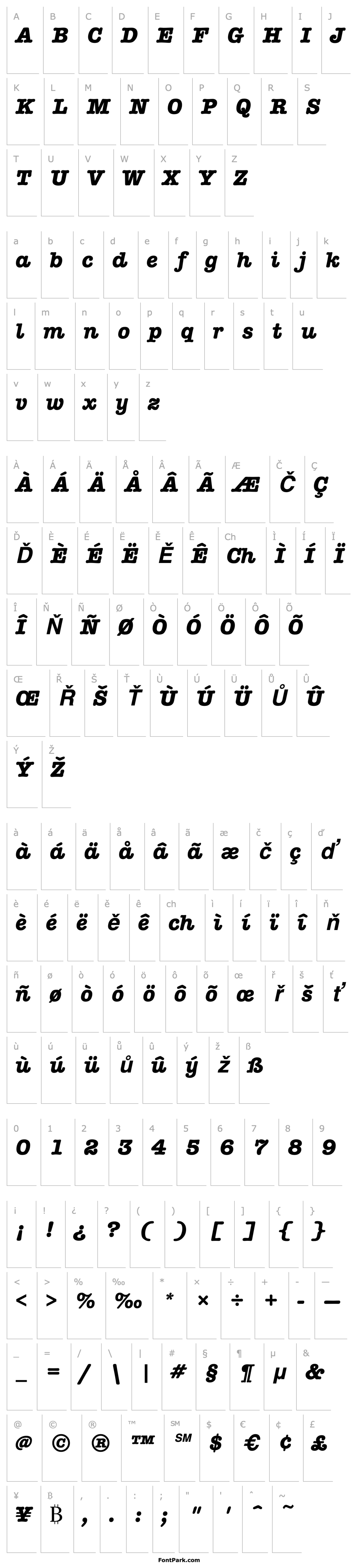 Přehled Typewriter Bold Italic