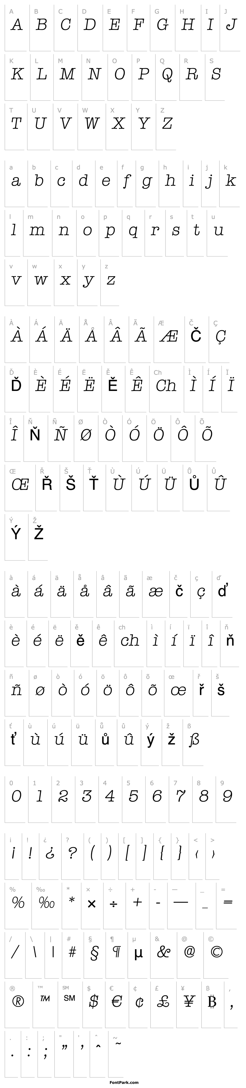 Přehled Typewriter-LightIta