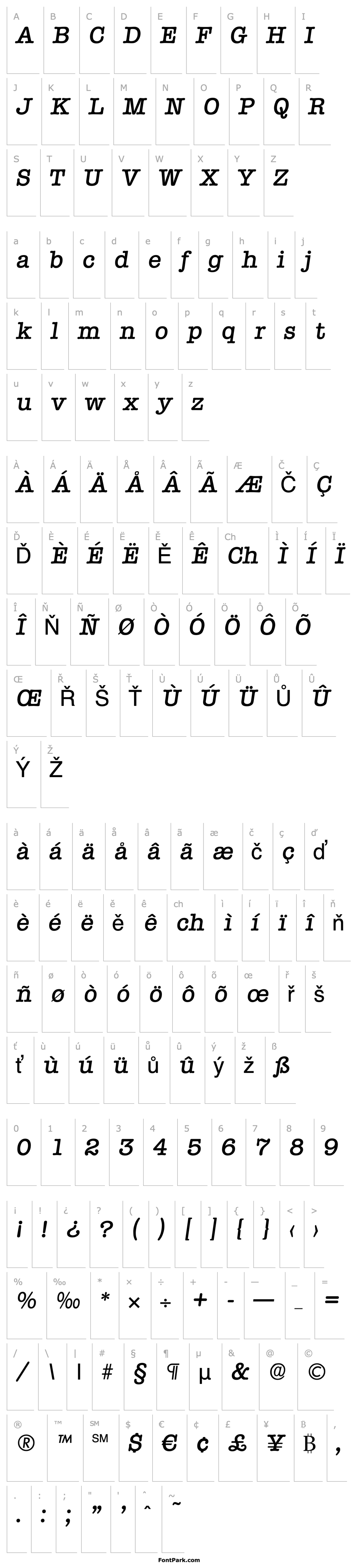 Přehled Typewriter-MediumIta