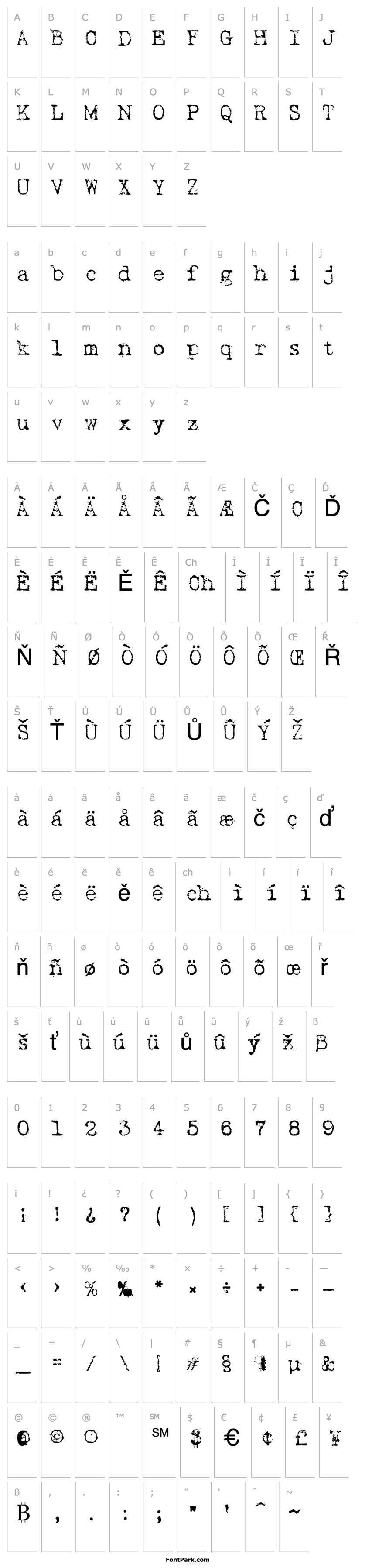 Overview Typewriter New Roman