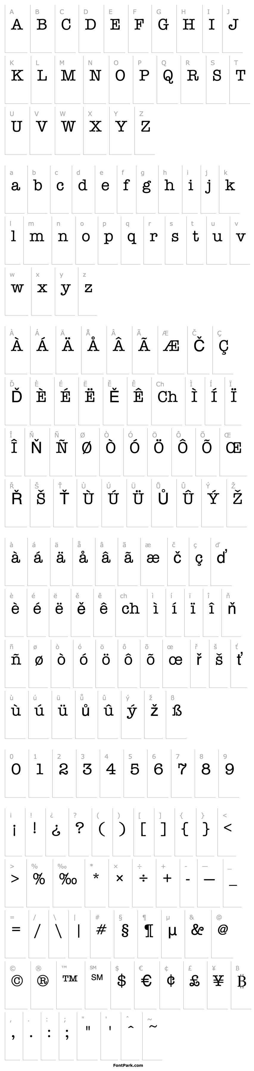 Overview Typewriter Regular