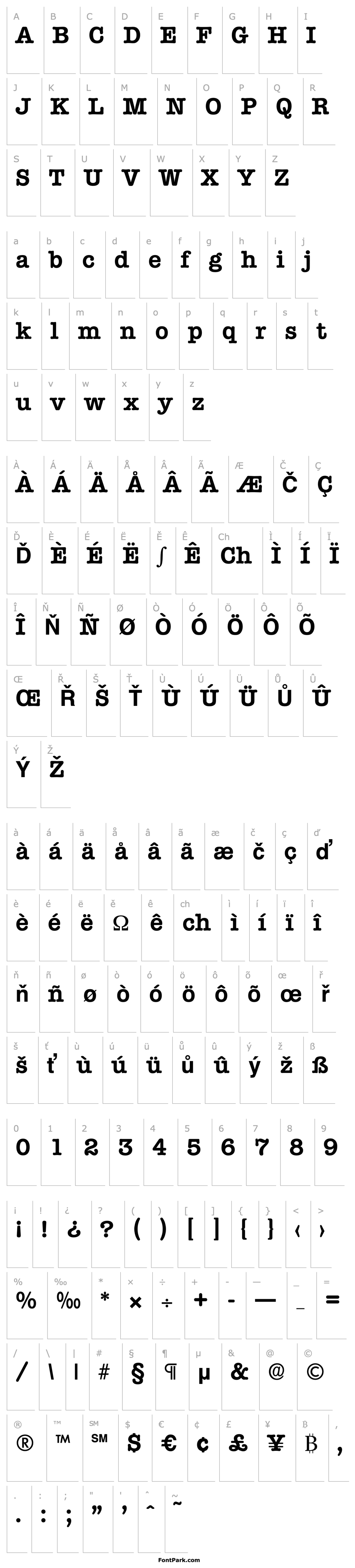 Overview Typewriter-Serial-Bold