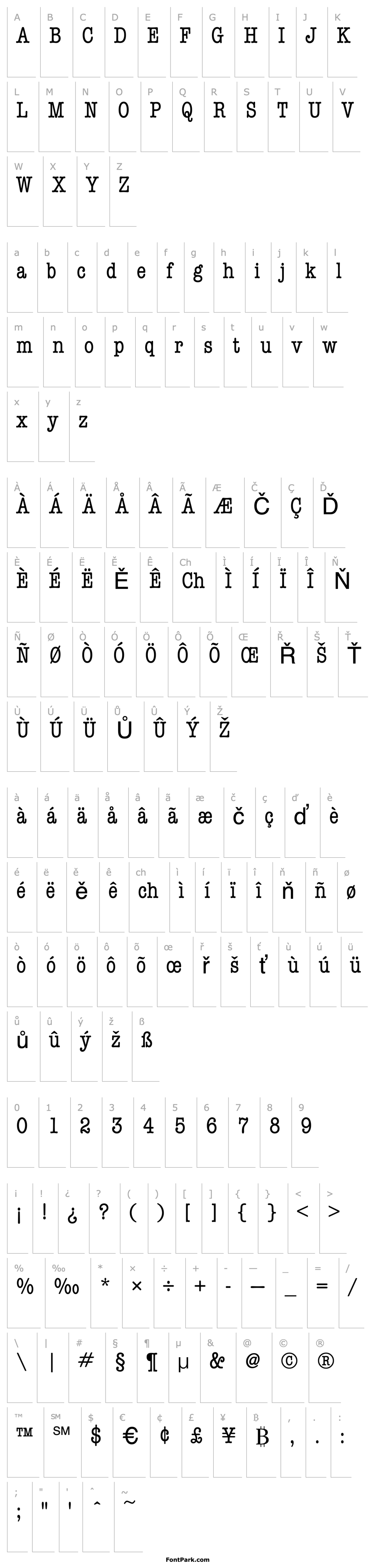 Overview TypewriterCondensed