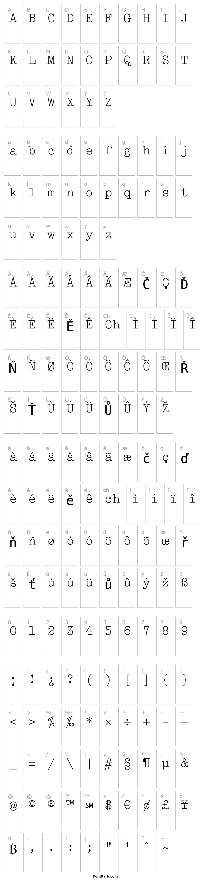 Overview TypewriterEliteMTStd