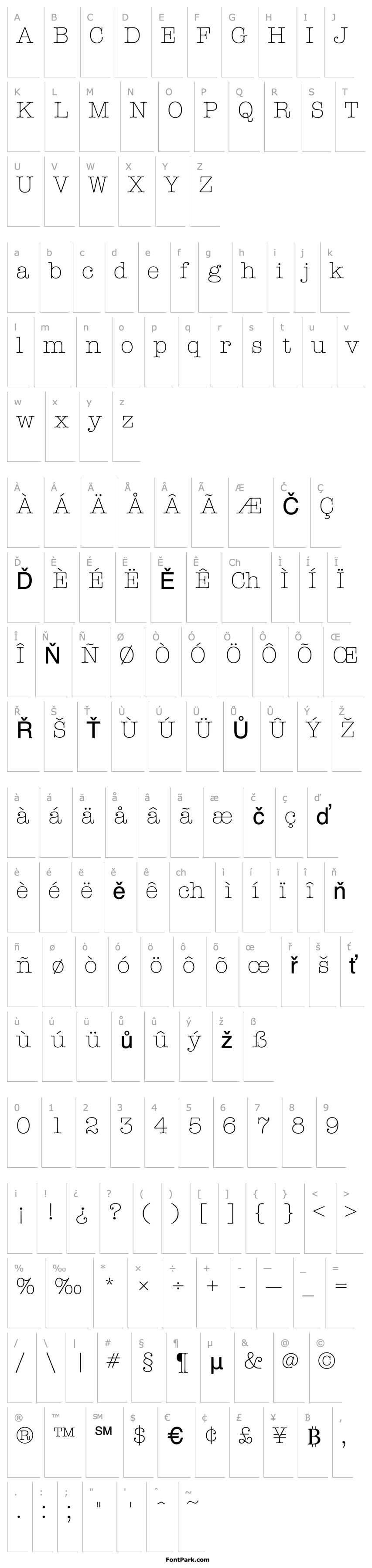 Overview TypewriterL Regular