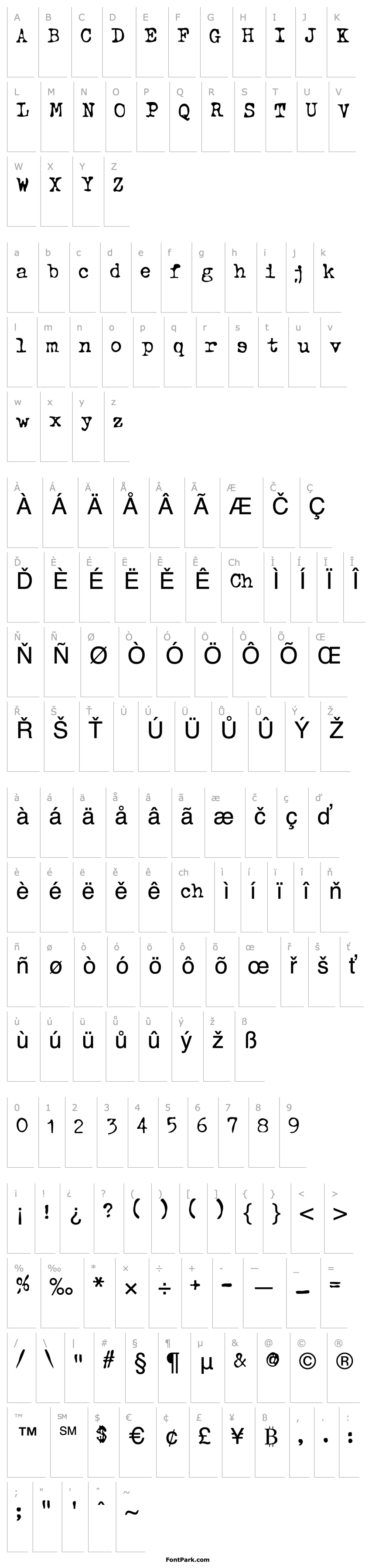 Overview TypewriterOldstyle