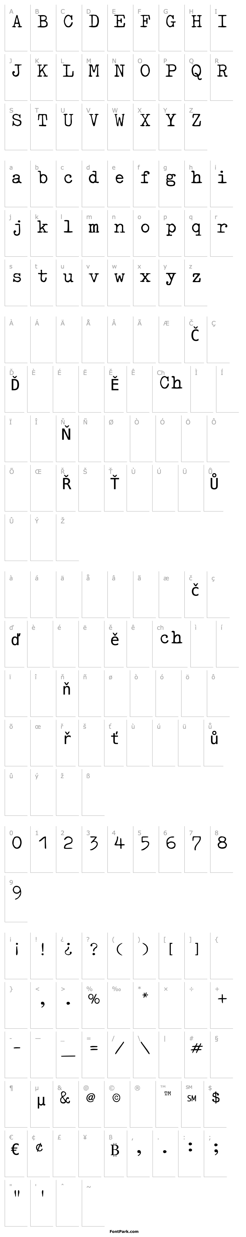 Přehled TypewriterType