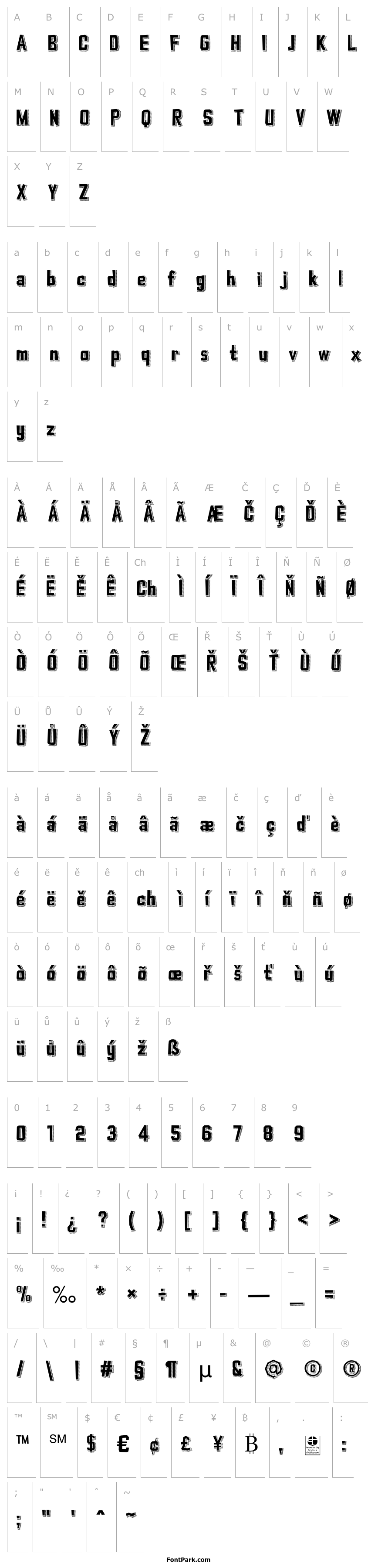 Přehled Typo Cut-Out Striped Demo