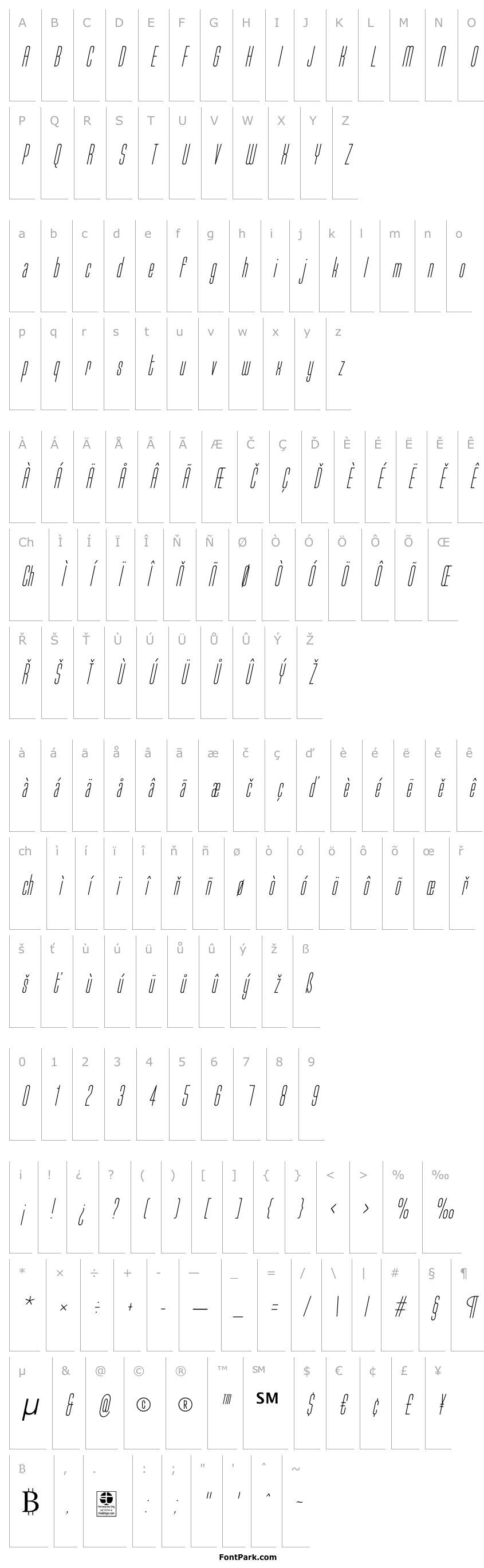 Přehled Typo-Longest Light Demo Italic