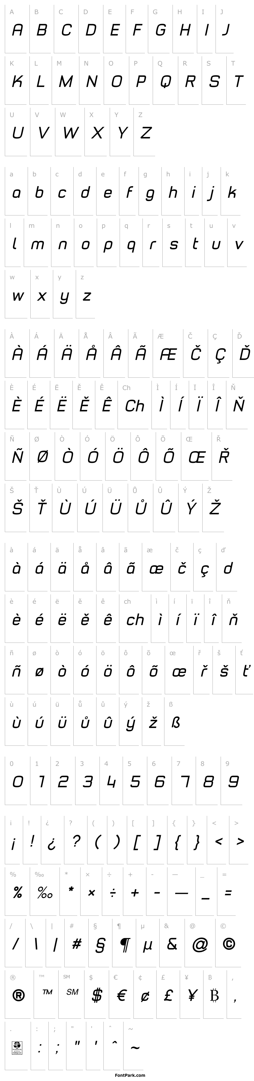 Přehled Typo Style Demo Italic