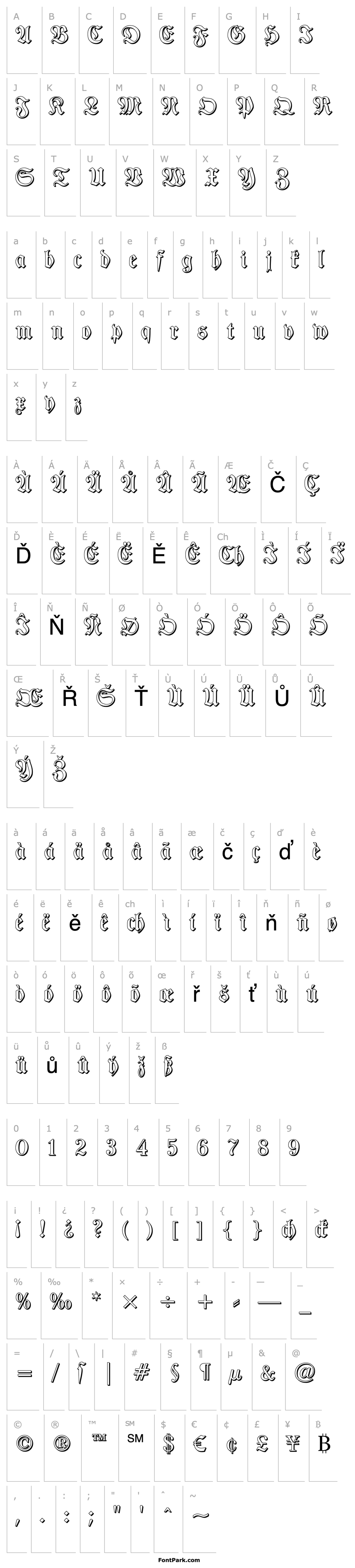 Overview TypographerFraktur Shadow