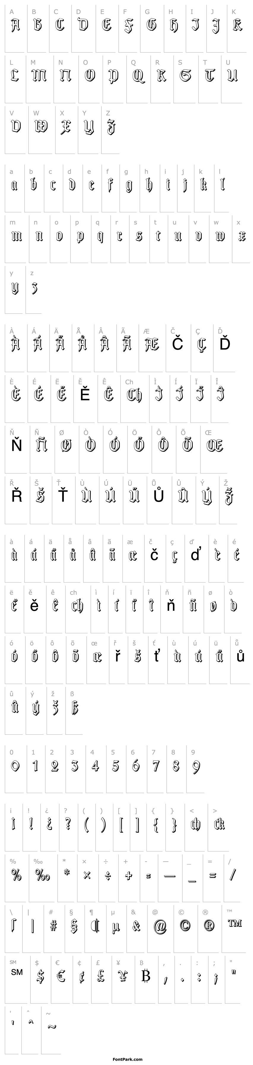 Overview TypographerGotisch Schatten S