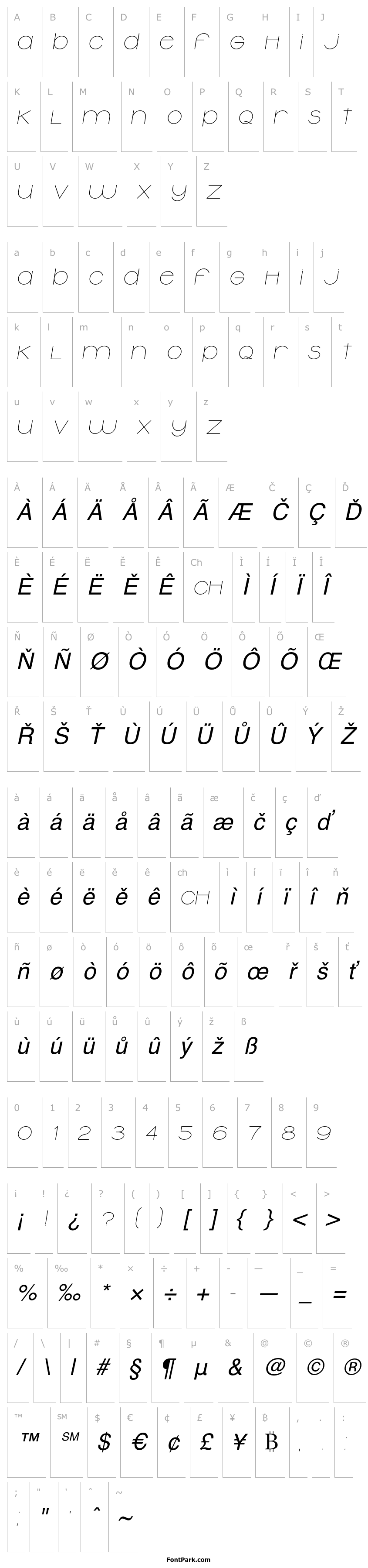 Overview Typolino Italic