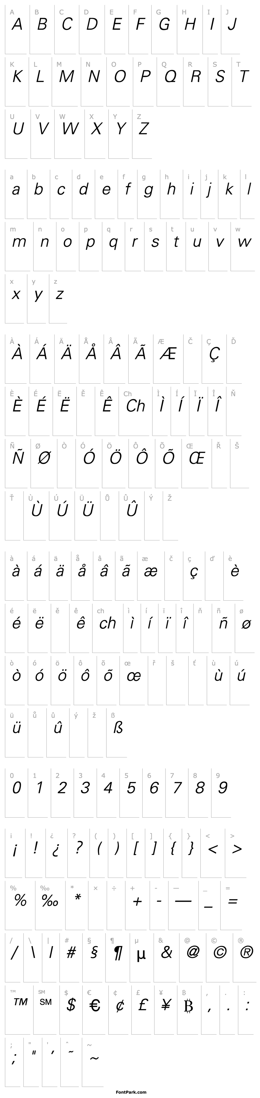 Univers-Light-Italic Font