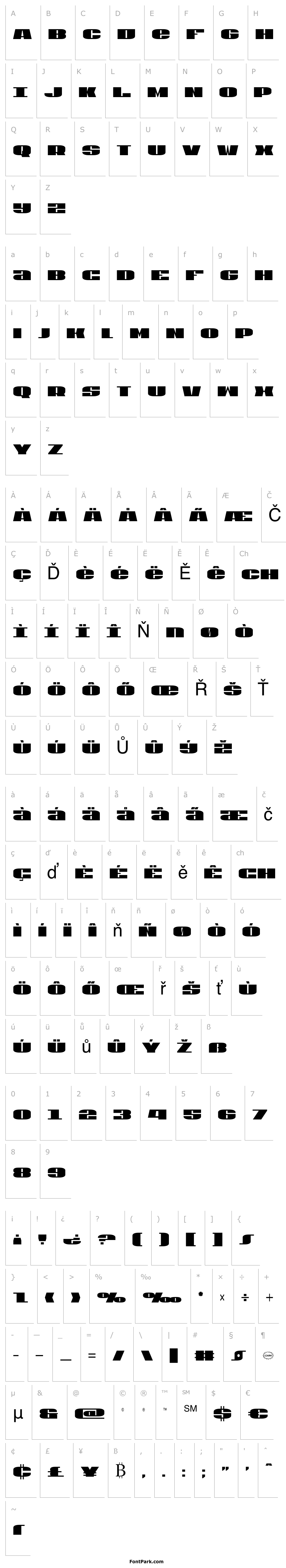 Přehled U.S.A. Extra-Condensed