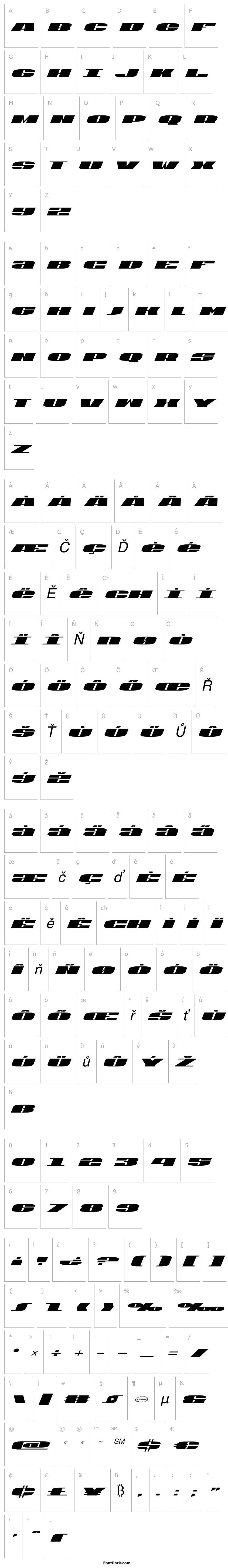 Přehled U.S.A. Italic