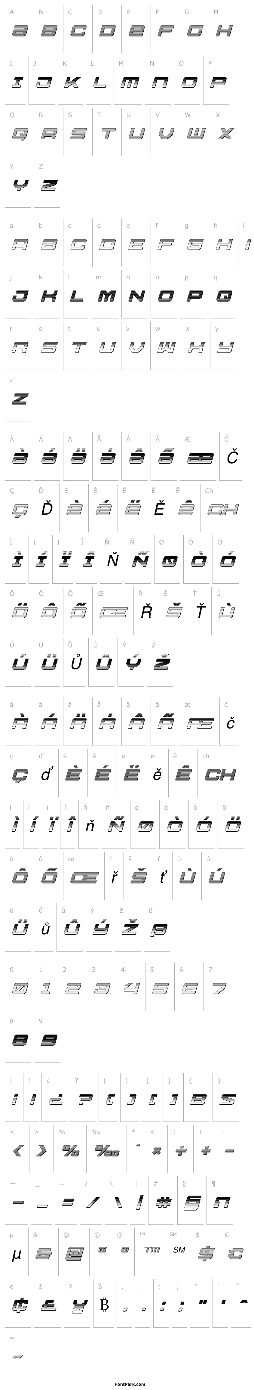 Přehled U.S.S. Dallas Chrome Italic