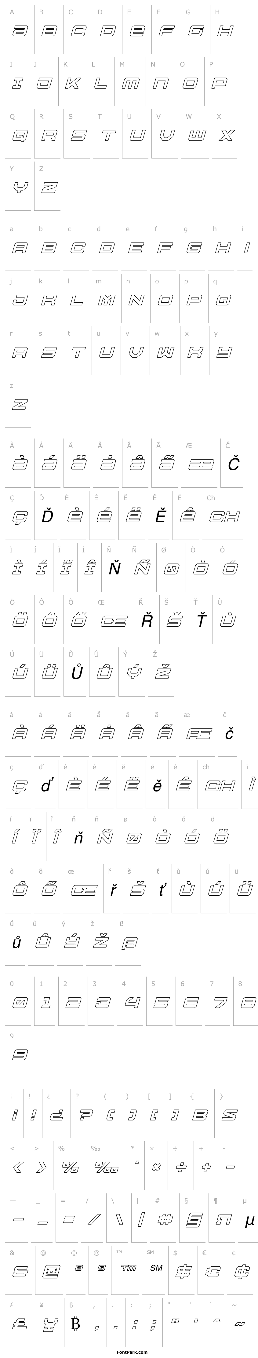 Přehled U.S.S. Dallas Outline Italic