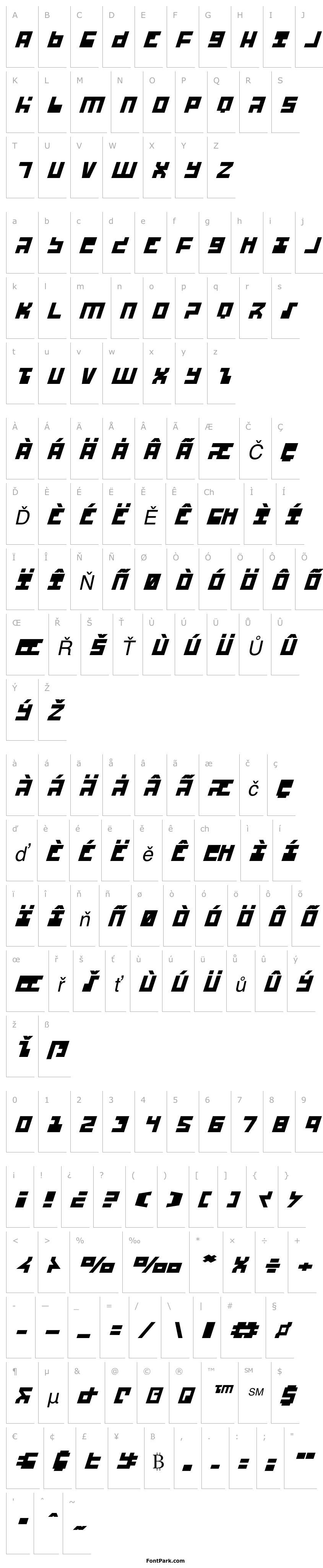 Overview UFO Hunter Expanded Italic