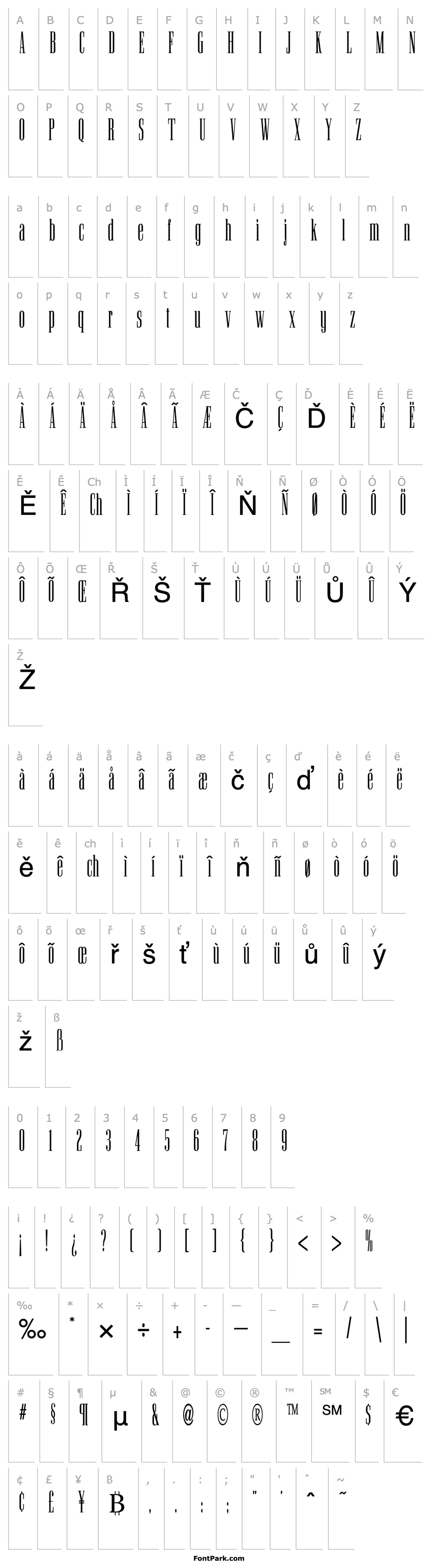 Overview UltraCondensedSerif