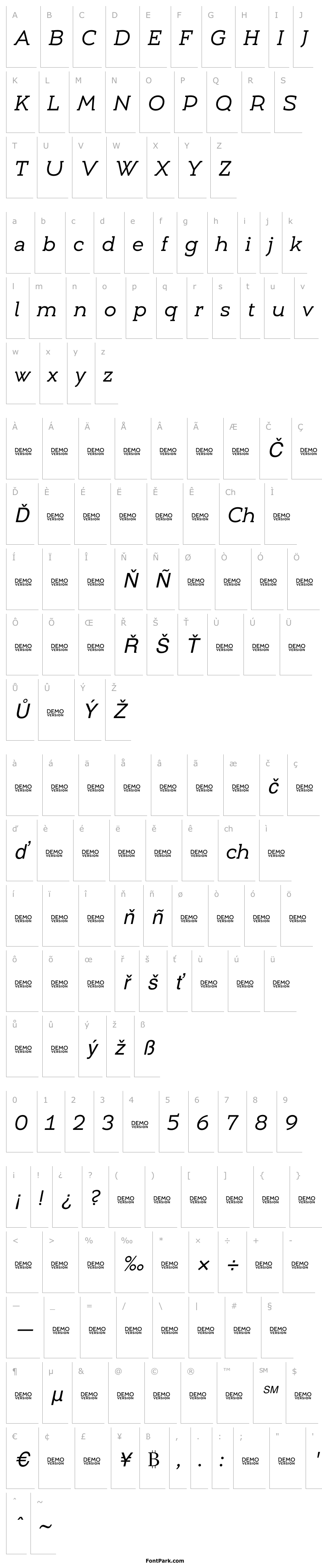 Přehled Umba Slab Demo Italic