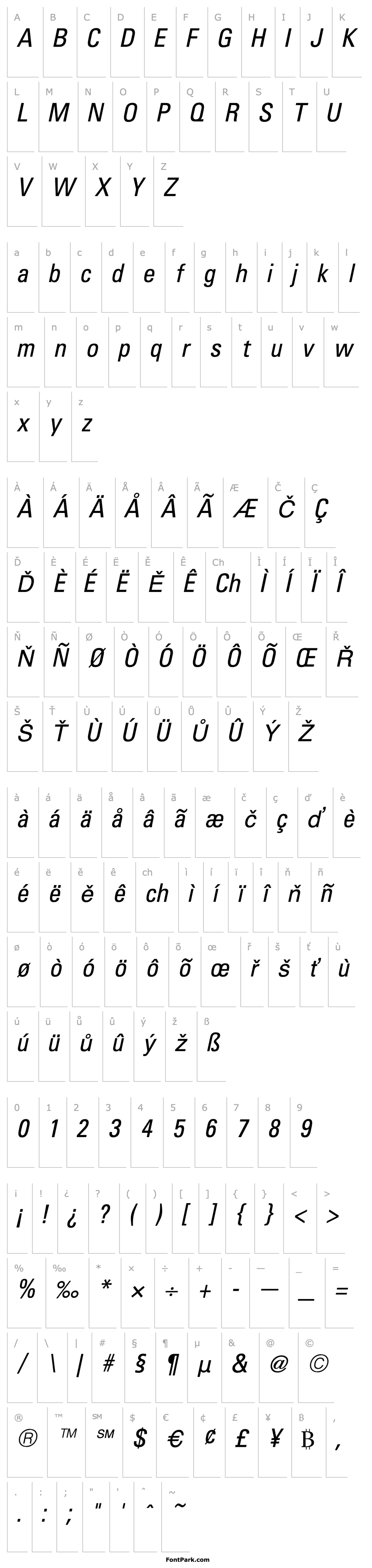 Overview UniformCondBookOblique