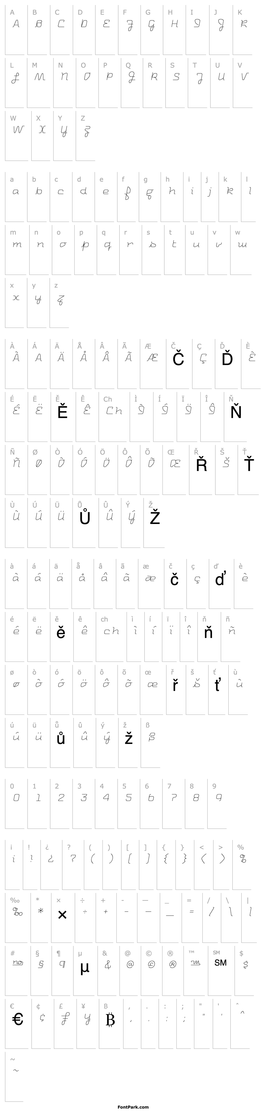 Přehled Uniglow-TenCursive