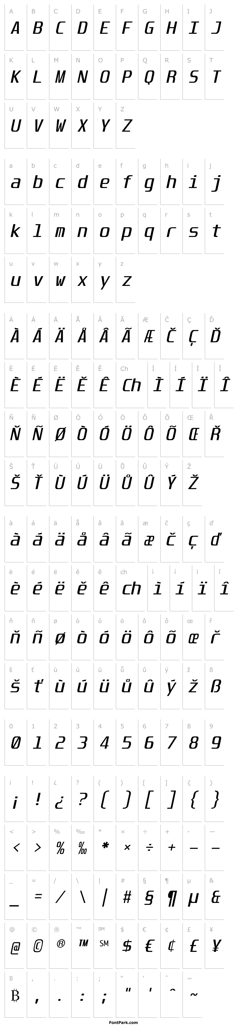 Overview Unispace-Italic